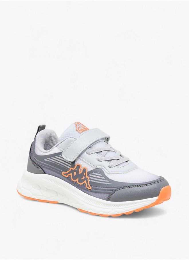 Boys' Logo Print Sports Shoes with Hook and Loop Closure