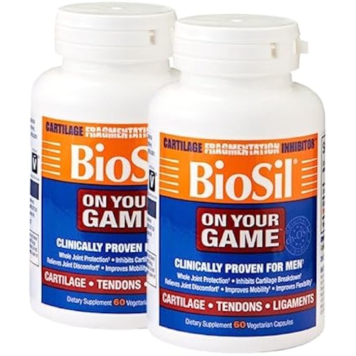 Biosil On Your Game - 60 Veggie Capsules, Pack of 2 - with Patented ch-OSA Complex - Increase Collagen Production for Joint Pain Relief, Flexibility & Range of Motion - GMO Free - 60-Day Supply - Image 1