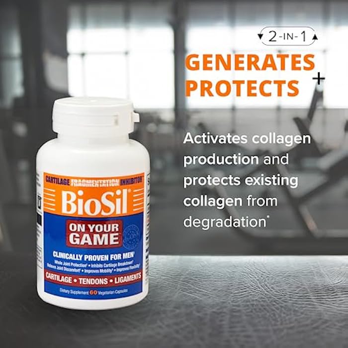 Biosil On Your Game - 60 Veggie Capsules, Pack of 2 - with Patented ch-OSA Complex - Increase Collagen Production for Joint Pain Relief, Flexibility & Range of Motion - GMO Free - 60-Day Supply - Image 3