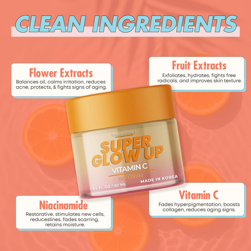 Sunday Essence Vitamin C Day Cream - Dermatologist Tested, Anti- Aging, Korean Skin Care - Hydrates, Evens Skin Tone & Boosts Radiance - Clean Beauty, Vegan, Non-GMO, Cruelty-Free - 1.69 Fl Oz - Image 3