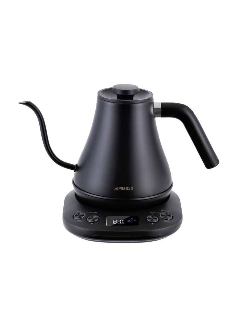 LePRESSO Electric Gooseneck Pour-Over Kettle 800ml 1200W / Adjustable Temperature / Keep-Warm Function / Boil Dry Protection / Digital Display / Durable Rust Resistant Electric Kettle - Black - Image 1