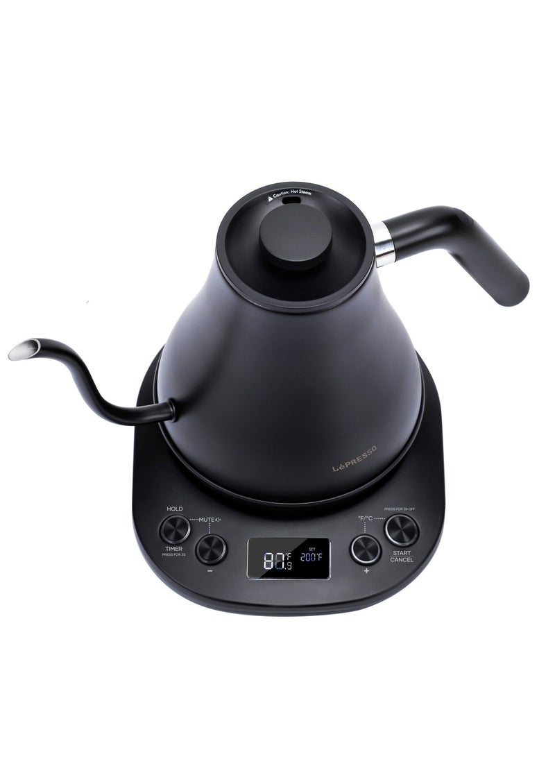 LePRESSO Electric Gooseneck Pour-Over Kettle 800ml 1200W / Adjustable Temperature / Keep-Warm Function / Boil Dry Protection / Digital Display / Durable Rust Resistant Electric Kettle - Black - Image 3