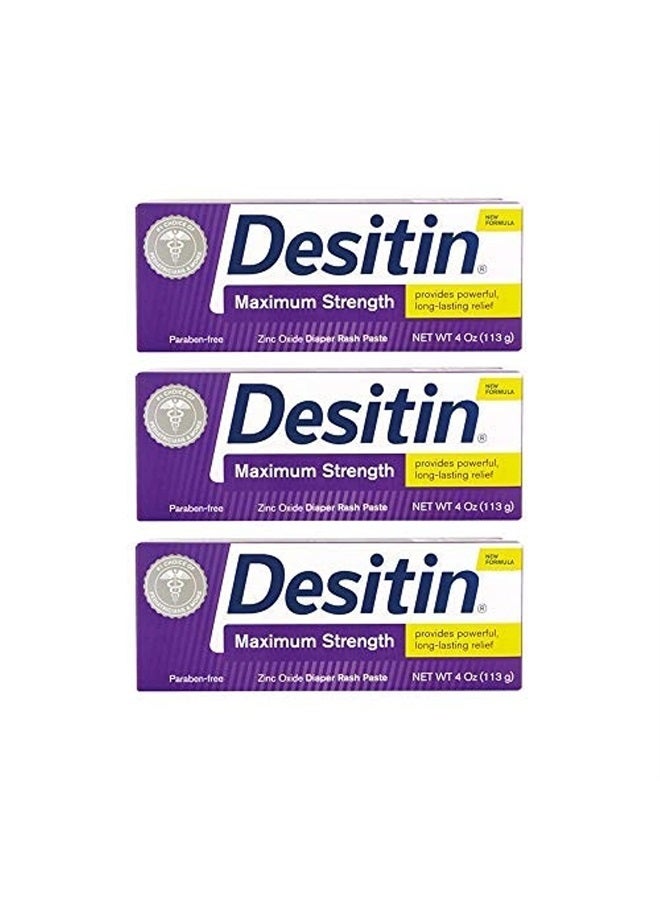 Desitin Maximum Strength Diaper Rash Paste 4 oz tube (Pack of 3)  - Image 1