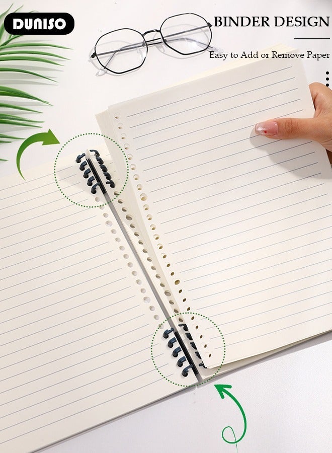 DUNISO Spiral Notebooks, A5 120 Pages Hardcover Journal Notebooks, Waterproof Scratch-resistant Loose Leaf Detachable Notebooks, Classic Transverse Line Notepad for Study and Work and Notes - Image 2