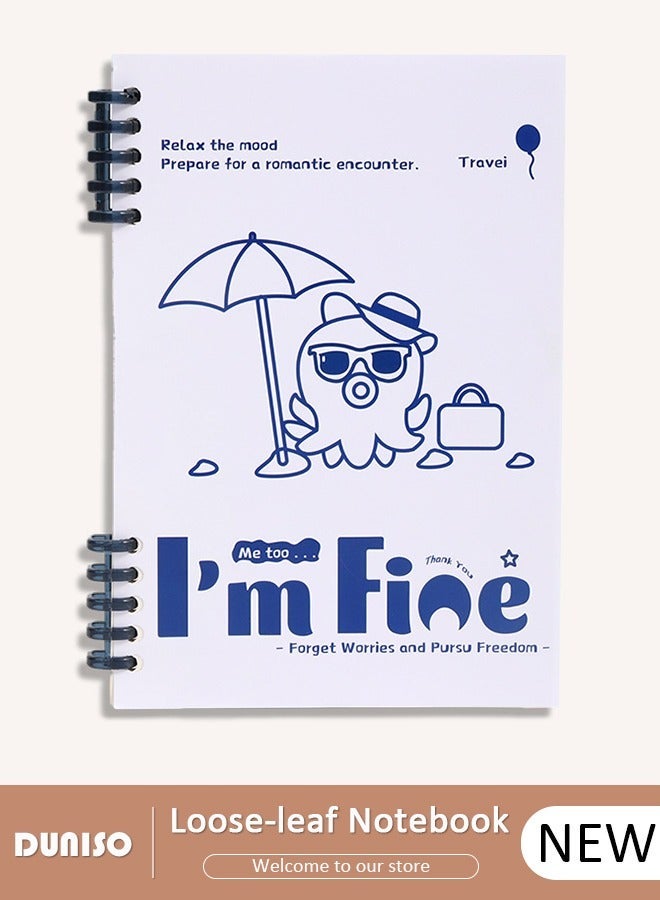 DUNISO Spiral Notebooks, A5 120 Pages Hardcover Journal Notebooks, Waterproof Scratch-resistant Loose Leaf Detachable Notebooks, Classic Transverse Line Notepad for Study and Work and Notes - Image 1