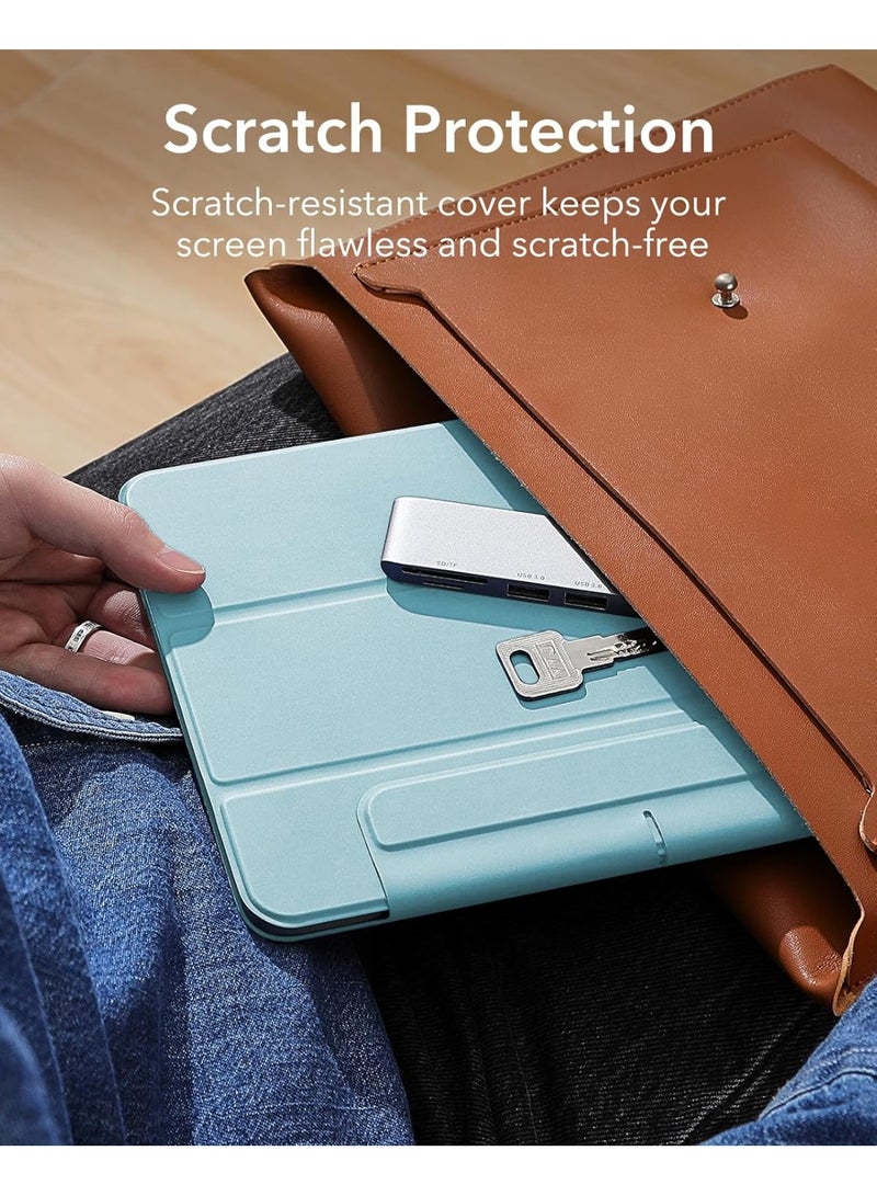 جراب مغناطيسي لجهاز iPad 10 من الجيل العاشر 2022/11 2025 مقاس 10.9 بوصة، جراب مغناطيسي لجهاز iPad 10، ملحق مغناطيسي عملي، حامل ثلاثي الطي ثنائي الاتجاه، حماية خفيفة الوزن، وضع السكون/التنشيط التلقائي، أزرق سماوي - Image 2