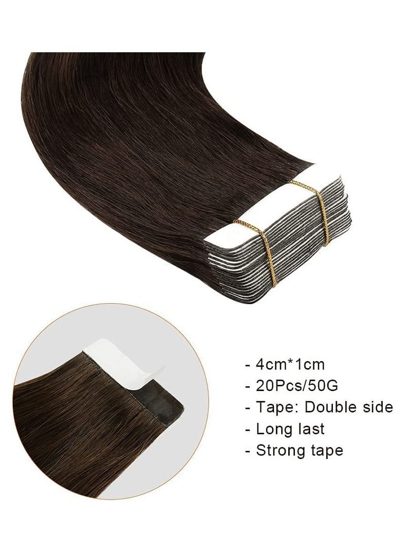 Estelle Eestelle Invisible Tape in Hair Extensions, Natural Human Hair Extensions 20 Pieces 50 Grams (22in, #2) - Image 3