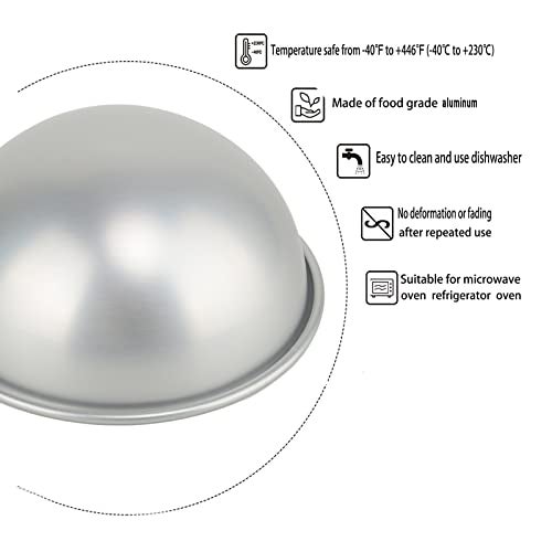Kundalini 6inch Dome Cake Pan Aluminum Hemisphere 3D Sport Ball DIY Birthday Cake Pan - Image 3