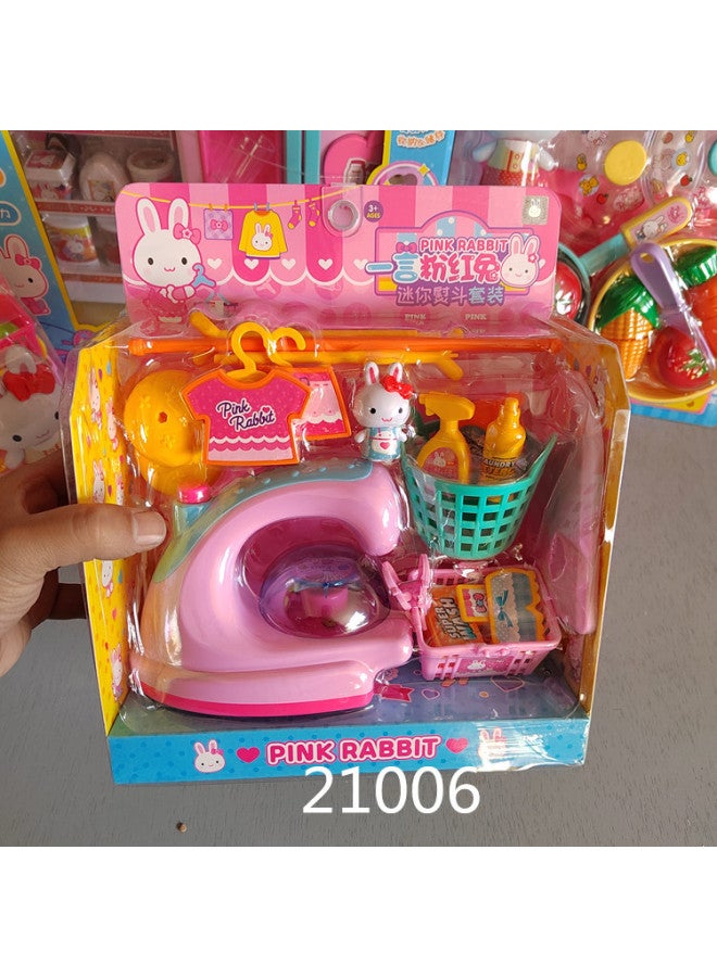 A Word Pink Rabbit Simulation Scene Play Home Toy Party Cake Birthday Children Sound And Light Girls 4-6 Makeup-Color:21602 Oven - Image 5