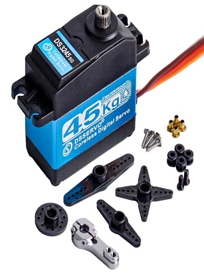 Stemedu 45kg Standard Servo Coreless Steering Servo Motor, High Torque 46kg.cm@ 7.4V, Stainless Steel Gear RC Digital Servo or Robotic DIY, 1/10 1/8 RC Car/Truck/Crawler/Boat (Control Angle 180°) - Image 1