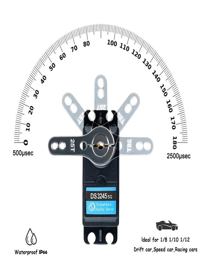 Stemedu 45kg Standard Servo Coreless Steering Servo Motor, High Torque 46kg.cm@ 7.4V, Stainless Steel Gear RC Digital Servo or Robotic DIY, 1/10 1/8 RC Car/Truck/Crawler/Boat (Control Angle 180°) - Image 3