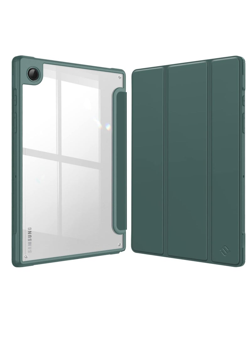 Hybrid Slim Case for Samsung Galaxy Tab A8 10.5 inch 2021 Model (SM-X200/X205), Shockproof Cover with Clear Transparent Back Shell, Auto Wake/Sleep (Green) - Image 1