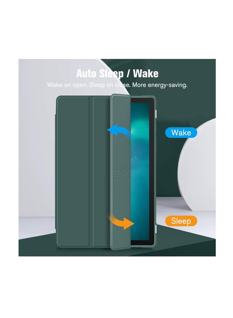 Hybrid Slim Case for Samsung Galaxy Tab A8 10.5 inch 2021 Model (SM-X200/X205), Shockproof Cover with Clear Transparent Back Shell, Auto Wake/Sleep (Green) - Image 2