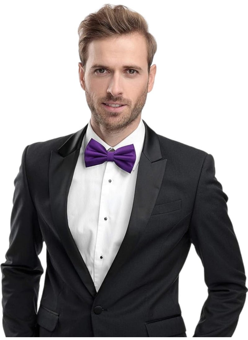 Trenderrs Men's Solid Color Satin Bow Tie  - Image 1