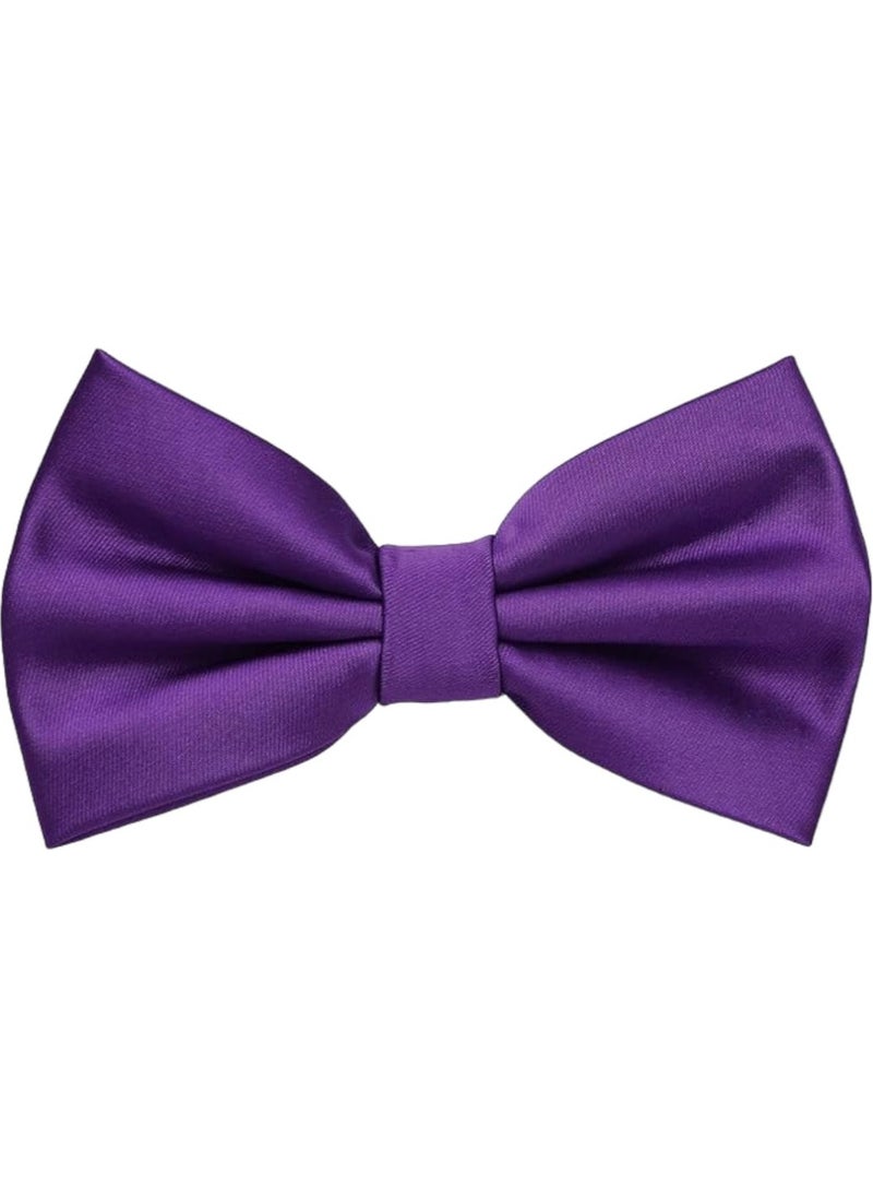 Trenderrs Men's Solid Color Satin Bow Tie  - Image 2