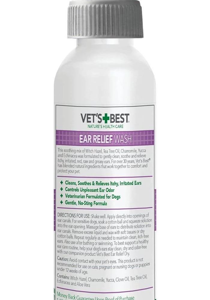 Vet's Best Ear Relief Wash for Dogs - 4 Oz, Alcohol-Free and Gentle Formula - Image 2