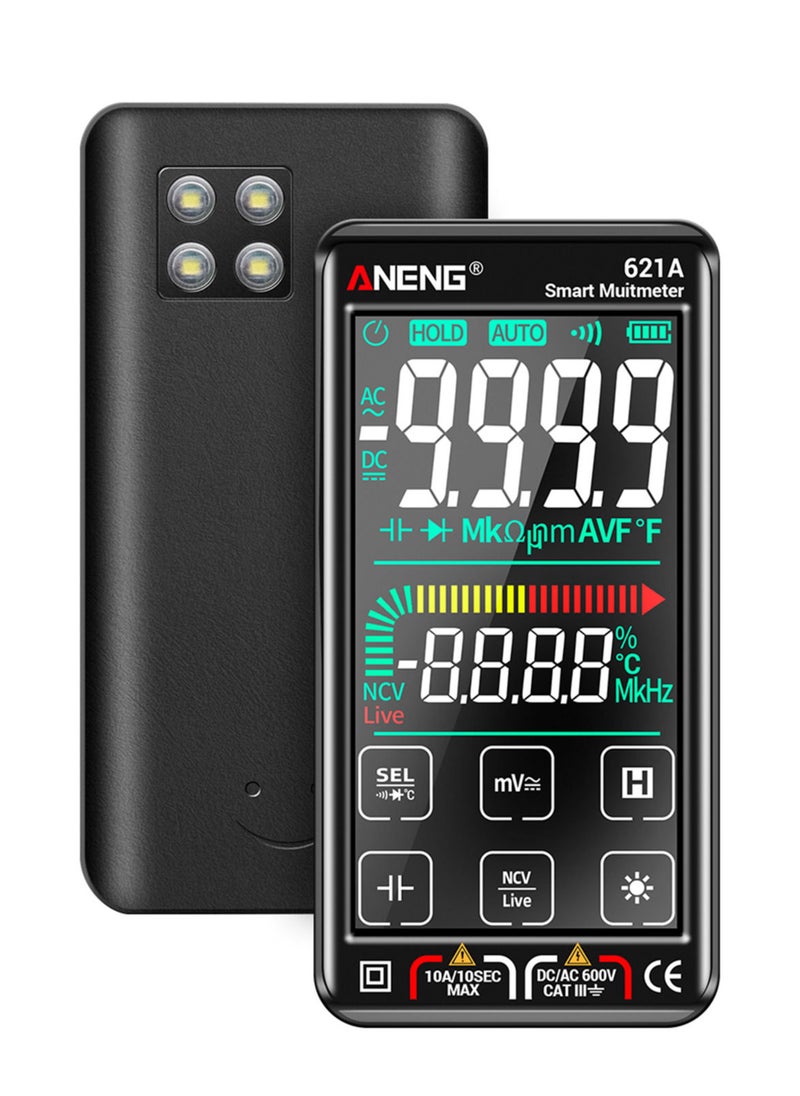 ANENG - 621A Touch Screen Intelligent Digital Multimeter 9999 Counts Auto Range Rechargeable Portable NCV Universal Meter Voltmeter Ammeter Black - Image 1