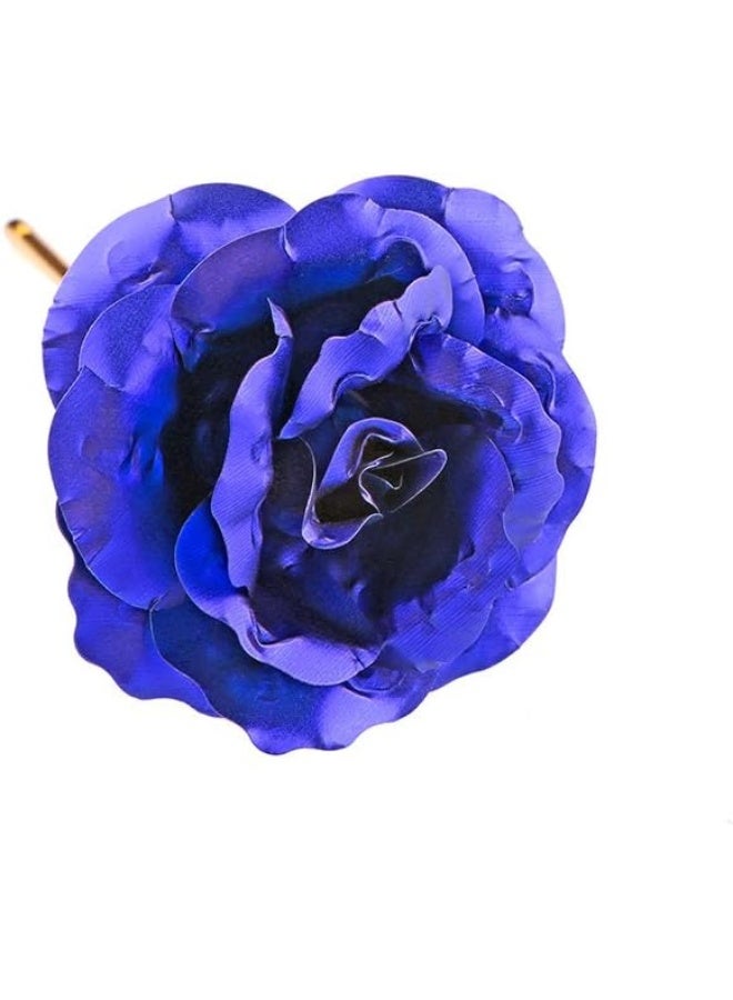 ALLOMN 24K Golden Rose ALLOMN Long Stem Real Rose Dipped in Gold with Gift Box Best Mothers Day Gift Blue - Image 5