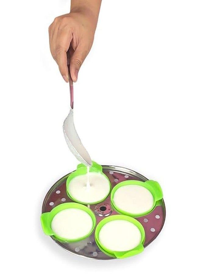 Bhuma™ Silicone Idli Maker Cup 1 Set - Premium Silicone Idli - Dhokla Maker Reusable Cup Green Color Multipurpose Dhokla Maker,Cupcake,Muffin Maker,Non -Stick,Perfect round shaped Idlis Food Grade (1 Set- 8Pc's) - Image 5