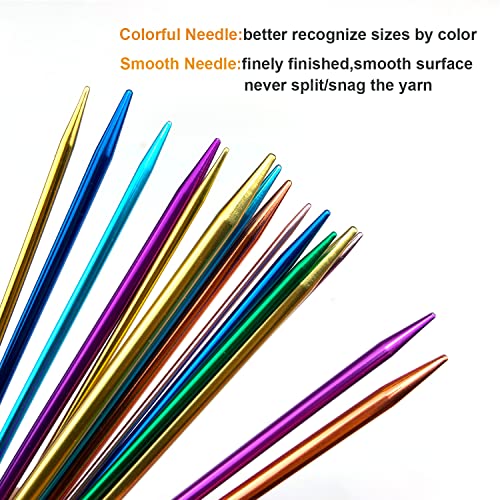 Weabetfu Aluminum Double Pointed Knitting Needles Colored Metal Knitting Needle 7-inch(18cm) Length for Handmade DIY Knitting Yarn Projects,US Size 2.5(3mm) - Image 2