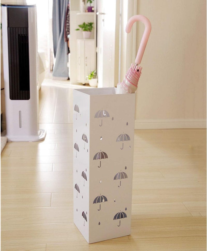 INDIAN DECOR 509713 Classic Umbrella Stand Umbrella Rack Free Stand for Canes, Walking Sticks, Indoor Umbrella Holder for Home, Office, Stylish, 100% Metal, Rustproof, White - Image 3