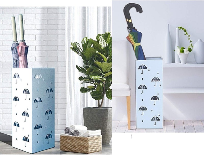 INDIAN DECOR 509713 Classic Umbrella Stand Umbrella Rack Free Stand for Canes, Walking Sticks, Indoor Umbrella Holder for Home, Office, Stylish, 100% Metal, Rustproof, White - Image 4