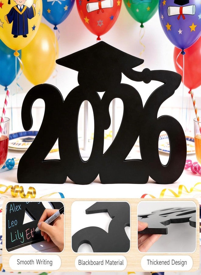 kockuu 2026 Wood Signs Graduation Decorations, Black Graduation Guest Book Signature Board Wood Signs Party Decor for Grad Photo Props Congrats Party Supplies - Image 4
