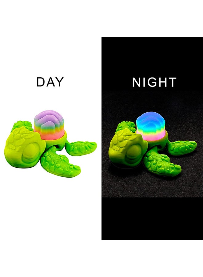 3D Printing Luminous Little Turtle Creative Lotus Ore Turtle Children's Toys Night Luminous Cross-border Amazon Explosions 