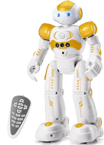 KingsDragon RC Robot Toys for Kids Gesture Sensing Programmable Remote Control Smart Robot for Age 3 4 5 6 7 8 Year Old Boys Girls Birthday Gift PresentYellow - Image 1