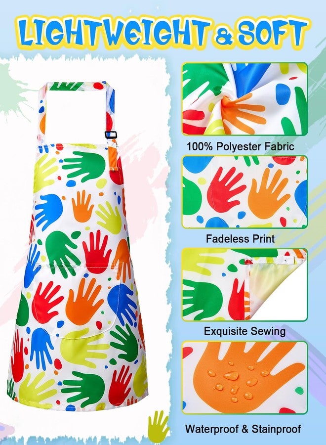 Lictin 2 Pack Kids Apron for Girls Boys Art Aprons for Cooking, Waterproof Art Apron with Pockets for Kids Painting Cooking Baking (4-12 Years) - Image 2