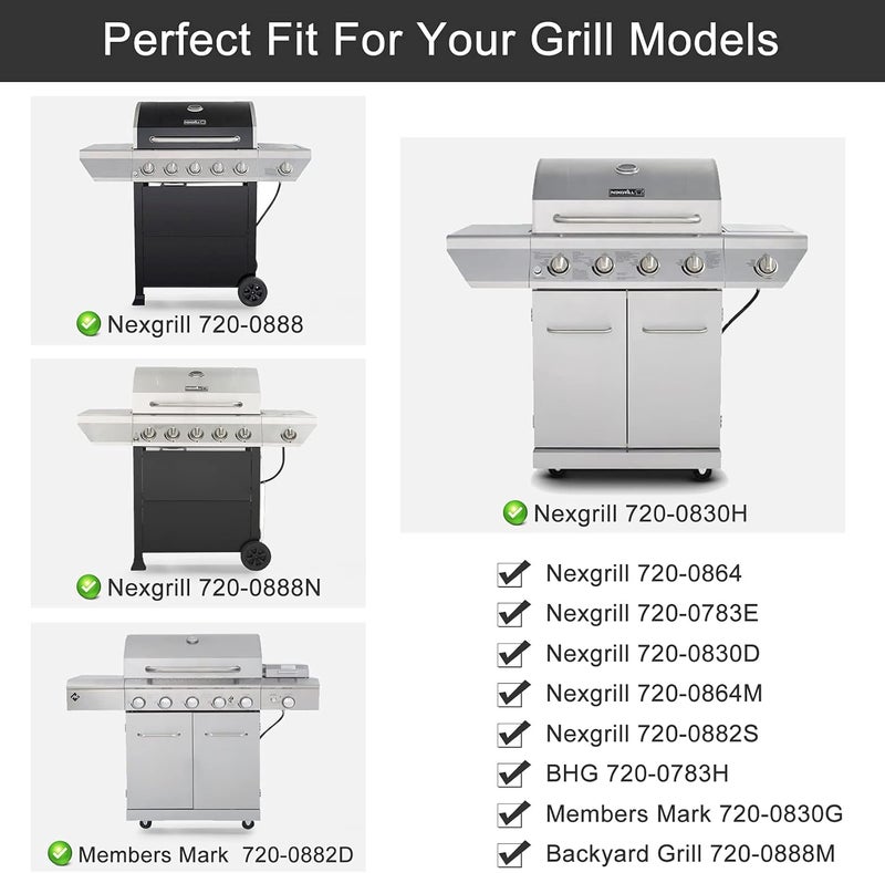 Criditpid BBQ-Element Stainless Steel Grill Burner Tubes Replacement for Nexgrill 720-0888, 720-0888N, 720-0882S, Gas Grill Pipe Burners for Kenmore, Kitchen Aid, Nexgrill 720-0830H Gas Grill.(5 Pack) - Image 5