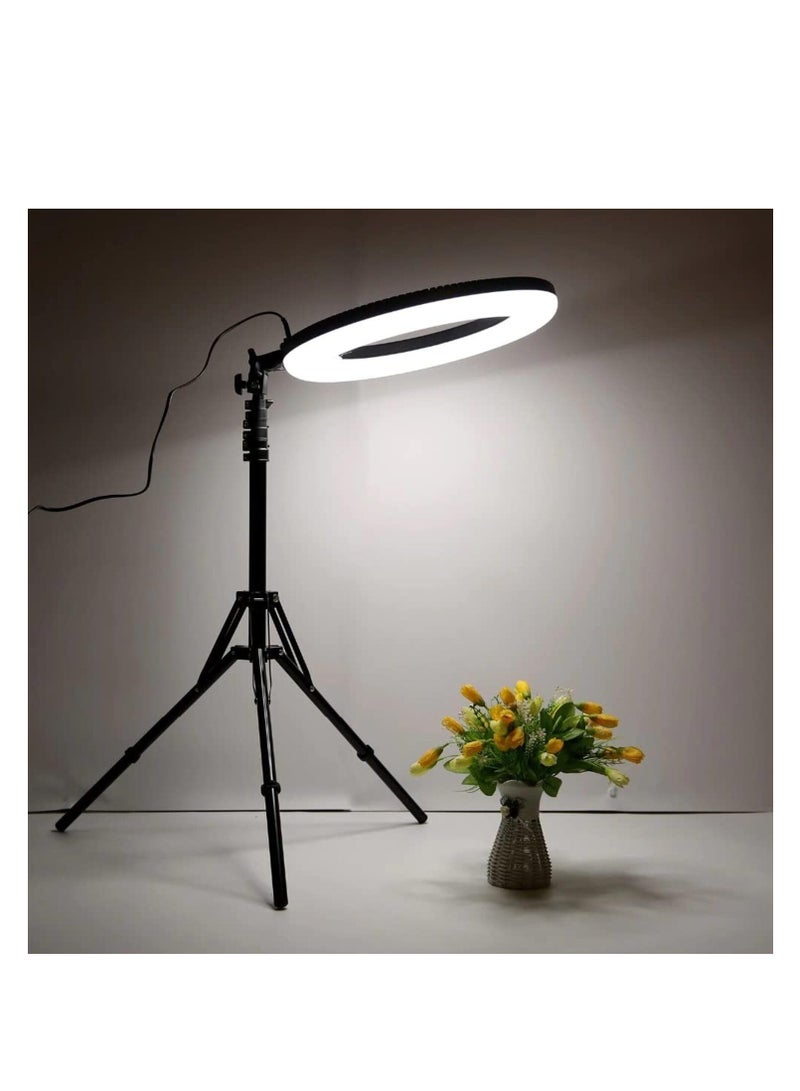 Original Ring Light with 3 Color Modes Dimmable LED Photography, YouTube, Video & Photo Shoot, Live Stream, Makeup, Vlogging, Compatible with iPhone/Android & Cameras, 3 Holders + Remote (Ring 46cm + Stand)  - Image 4