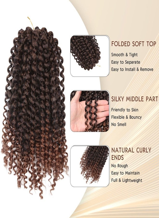 Quantum Love Kinky Curly Crochet Hair Short Marlybob Jerry Curl Ombre Brown Hair Extension for Black Women Short Passion Twist Synthetic Hair Extension (6 Pack 10 Inches) - Image 3