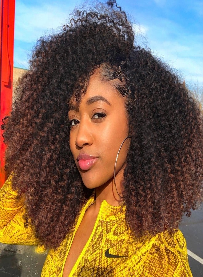Quantum Love Kinky Curly Crochet Hair Short Marlybob Jerry Curl Ombre Brown Hair Extension for Black Women Short Passion Twist Synthetic Hair Extension (6 Pack 10 Inches) - Image 1