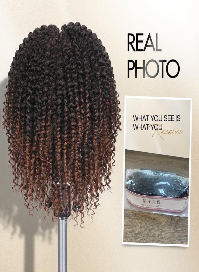 Quantum Love Kinky Curly Crochet Hair Short Marlybob Jerry Curl Ombre Brown Hair Extension for Black Women Short Passion Twist Synthetic Hair Extension (6 Pack 10 Inches) - Image 5