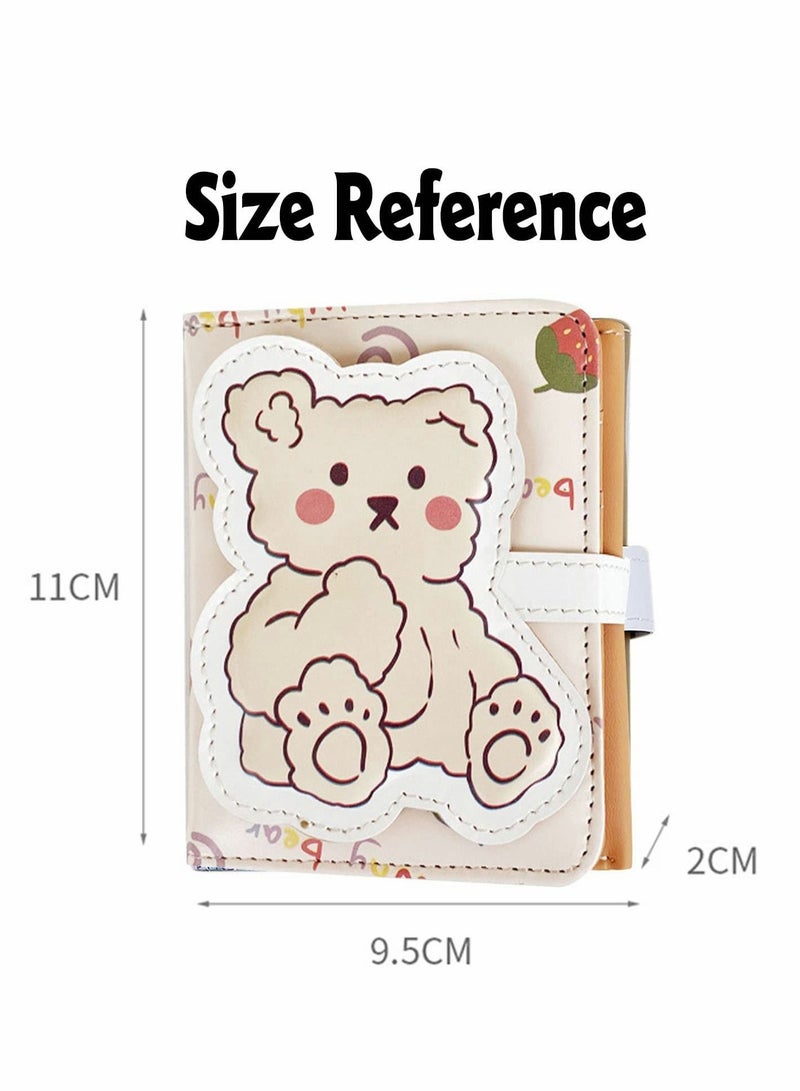 Excefore Kawaii Bear Wallet, Cute Cartoon Card Holder Girls Coin Purse Anime Key Bag Card Case Front Pocket Wallet  - Image 4