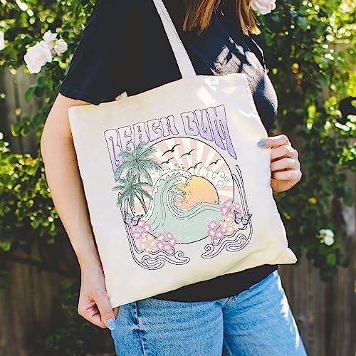Kimoli Canvas Tote Bag Aesthetic Cute Beach Bag Reusable Grocery Shopping Bags Totes for Women Inspirational DM12C - Image 3