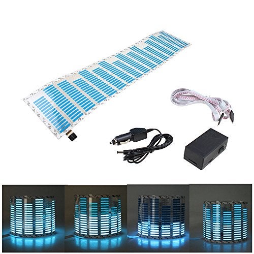 ESUPPORT 45 x 11cm Sound Music Activate Sensor Car Auto Sticker LED Light Equalizer Glow Blue - Image 1
