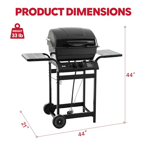 Feasto 2 Burner Propane Gas Grill with 26,500 BTUs Output, Porcelain-Enamel Main Body and Lid, Propane BBQ Grill with Warming Rack & Side Tables for Patio, Backyard, Poolside Gatherings - Image 3