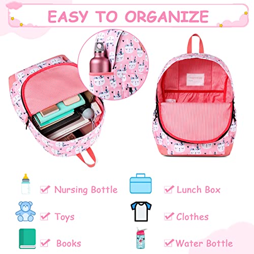 VASCHY Toddler Backpack for Girls, Cute Lightweight Water Resistant Preschool Backpack for Kindergarten Little Girls Bookbag Rabbit - Image 3