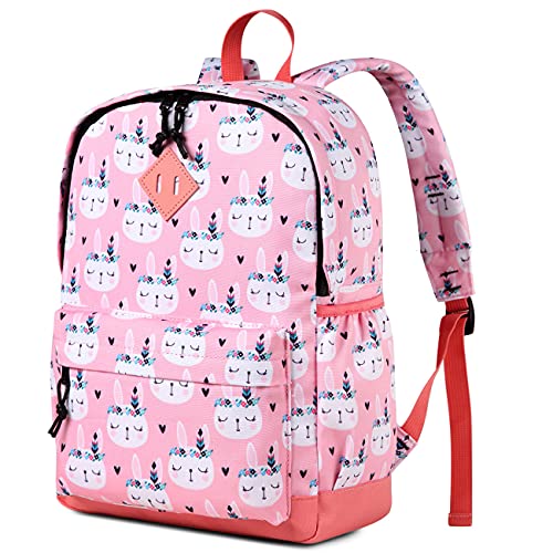 VASCHY Toddler Backpack for Girls, Cute Lightweight Water Resistant Preschool Backpack for Kindergarten Little Girls Bookbag Rabbit - Image 1
