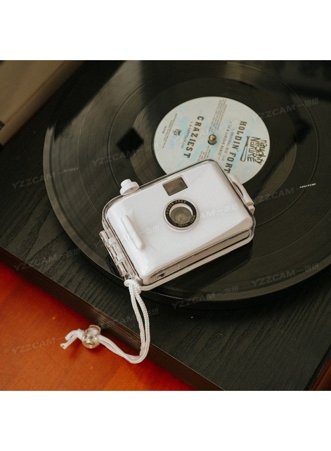 Generic Fool Mini Retro Waterproof Film Camera Film Machine Children Cute Student Campus Camera-Body Color:White White Shell-package 2  - Image 1