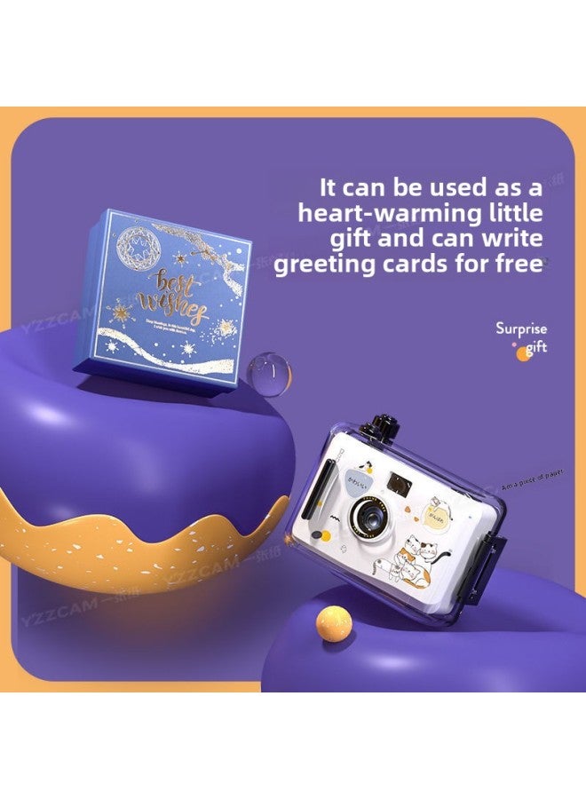 Generic Fool Mini Retro Waterproof Film Camera Film Machine Children Cute Student Campus Camera-Body Color:White White Shell-package 2  - Image 5