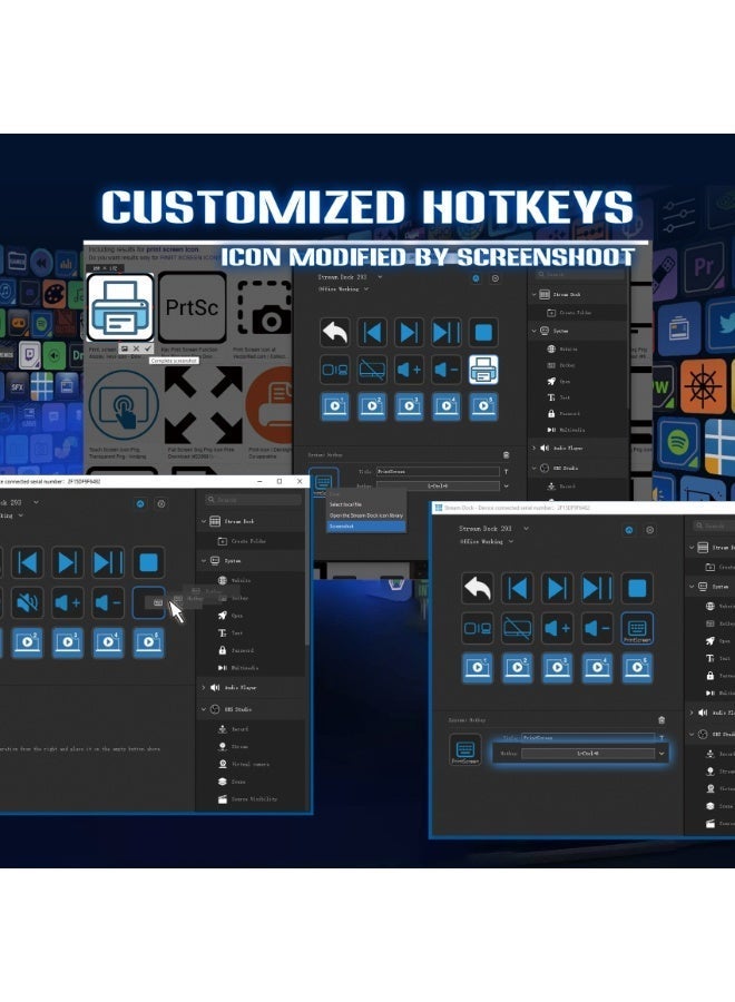 A 15-key LCD screen visual keyboard with customizable controllers, suitable for live streaming and content creation. A one-handed keyboard supporting Twitch/YouTube live streaming, compatible with PC/Mac, improving workflow (white). - Image 5
