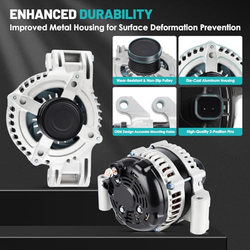 Farrme 11572 Car Alternators Fit for Jeep Grand Cherokee 11-16, for Dodge Charger 11-15, for Dodge Durango 11-16, for Chrysler 300, for Ram 1500 V6 3.6L Automotive Replacement Alternators 421000-0750 - Image 4