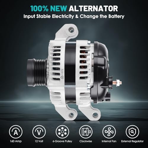 Farrme 11572 Car Alternators Fit for Jeep Grand Cherokee 11-16, for Dodge Charger 11-15, for Dodge Durango 11-16, for Chrysler 300, for Ram 1500 V6 3.6L Automotive Replacement Alternators 421000-0750 - Image 3