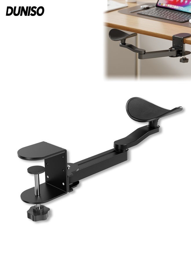 DUNISO Computer Arm Rest,360° Adjustable Swivel Extender Tray,Ergonomic Foldable Elbow Rest,Easy to Install, Strong Load-Bearing Capacity,for Couch Keyboards Office Chair Car Massage Table - Image 1