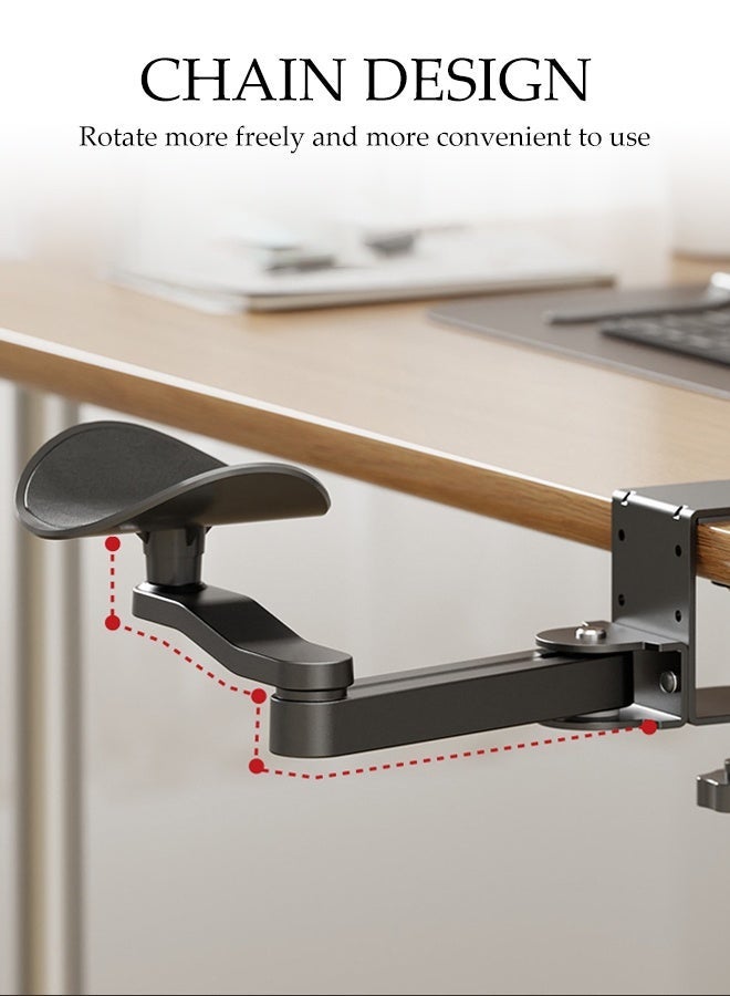 DUNISO Computer Arm Rest,360° Adjustable Swivel Extender Tray,Ergonomic Foldable Elbow Rest,Easy to Install, Strong Load-Bearing Capacity,for Couch Keyboards Office Chair Car Massage Table - Image 5