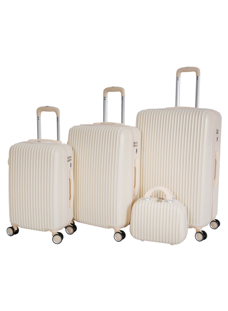 مورانو طقم شنط سفر من مورانو مكون من 4 قطع مقاس  14/20/24/28 بيج - Image 1