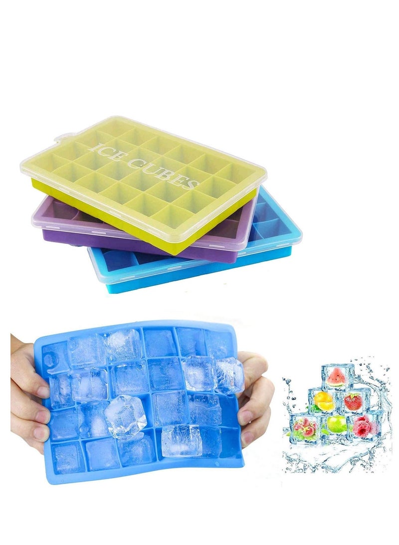 رولستيمي 3 عبوات من قوالب مكعبات الثلج السيليكون مع غطاء - Image 1